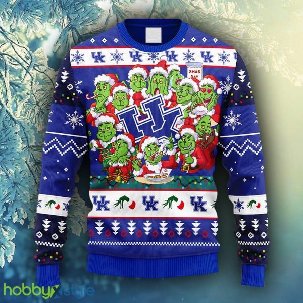 NCAA Christmas Kentucky Wildcats 12 Grinch Xmas Day Christmas Ugly Sweater For Men Women - NCAA Kentucky Wildcats 12 Grinch Xmas Day Christmas Ugly Sweater_1
