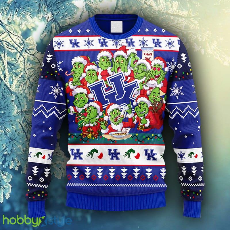 NCAA Christmas Kentucky Wildcats 12 Grinch Xmas Day Christmas Ugly Sweater For Men Women - NCAA Kentucky Wildcats 12 Grinch Xmas Day Christmas Ugly Sweater_1