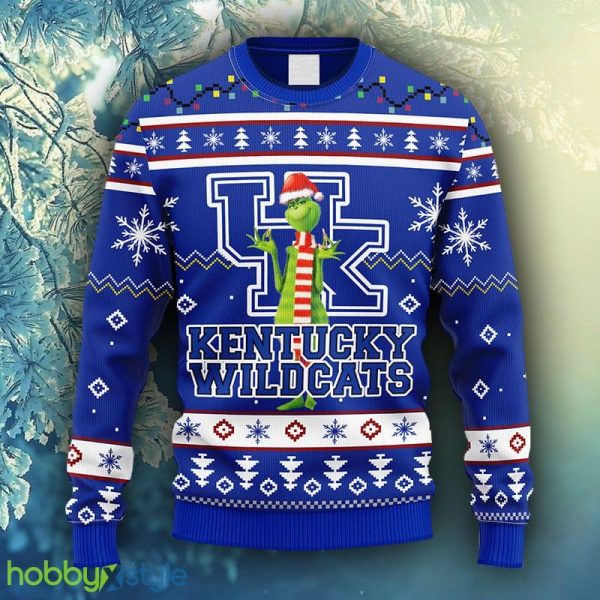 NCAA Christmas Kentucky Wildcats Funny Grinch Christmas Ugly Sweater For Men Women - NCAA Kentucky Wildcats Funny Grinch Christmas Ugly Sweater_1
