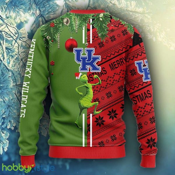 NCAA Christmas Kentucky Wildcats Grinch & Scooby-Doo Christmas Ugly Sweater For Men Women - NCAA Kentucky Wildcats Grinch & Scooby-Doo Christmas Ugly Sweater_2