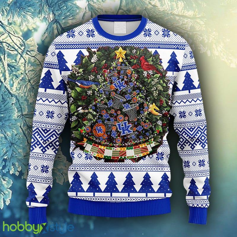 NCAA Christmas Kentucky Wildcats Tree Ball Christmas Ugly Sweater For Men Women - NCAA Kentucky Wildcats Tree Ball Christmas Ugly Sweater_1