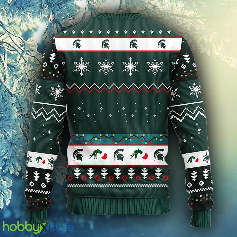 NCAA Christmas Michigan State Spartans 12 Grinch Xmas Day Christmas Ugly Sweater For Men Women - NCAA Michigan State Spartans 12 Grinch Xmas Day Christmas Ugly Sweater_2