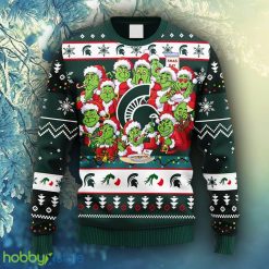 NCAA Christmas Michigan State Spartans 12 Grinch Xmas Day Christmas Ugly Sweater For Men Women - NCAA Michigan State Spartans 12 Grinch Xmas Day Christmas Ugly Sweater_1