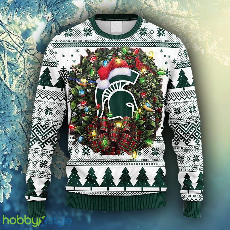 NCAA Christmas Michigan State Spartans Christmas Ugly Sweater For Men Women - NCAA Michigan State Spartans Christmas Ugly Sweater_1