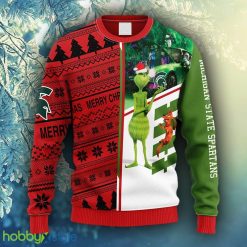 NCAA Christmas Michigan State Spartans Grinch & Scooby-Doo Christmas Ugly Sweater For Men Women - NCAA Michigan State Spartans Grinch & Scooby-Doo Christmas Ugly Sweater_1