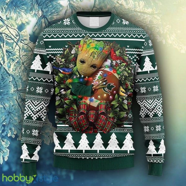 NCAA Christmas Michigan State Spartans Groot Hug Christmas Ugly Sweater For Men Women - NCAA Michigan State Spartans Groot Hug Christmas Ugly Sweater_1