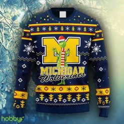 NCAA Christmas Michigan Wolverines Funny Grinch Christmas Ugly Sweater For Men Women - NCAA Michigan Wolverines Funny Grinch Christmas Ugly Sweater_1