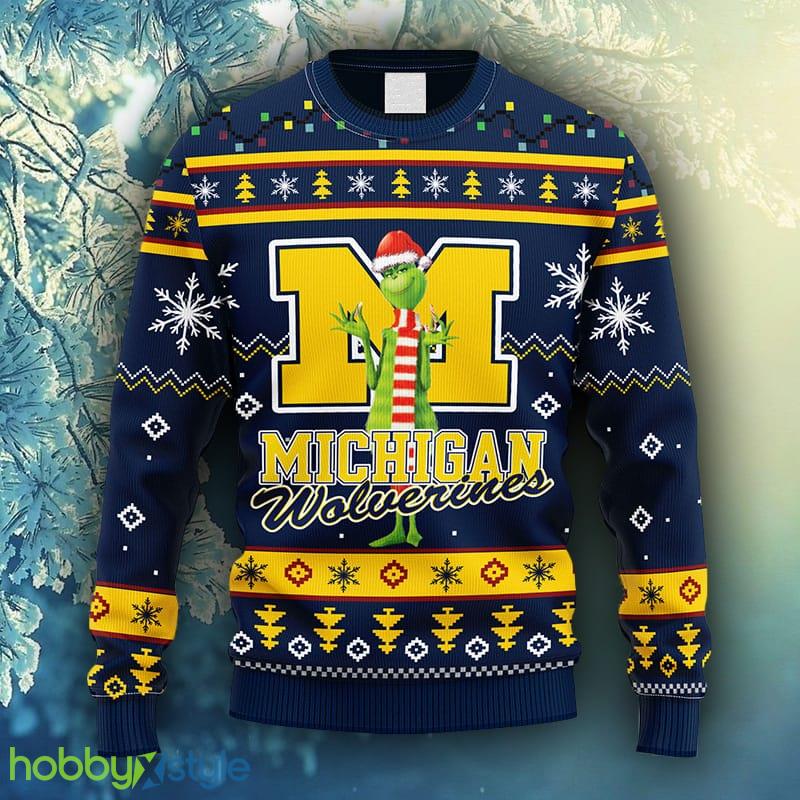 NCAA Christmas Michigan Wolverines Funny Grinch Christmas Ugly Sweater For Men Women - NCAA Michigan Wolverines Funny Grinch Christmas Ugly Sweater_1