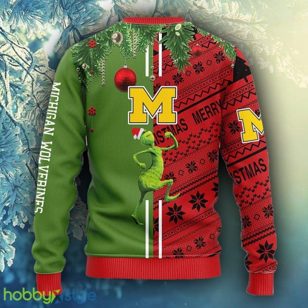 NCAA Christmas Michigan Wolverines Grinch & Scooby-Doo Christmas Ugly Sweater For Men Women - NCAA Michigan Wolverines Grinch & Scooby-Doo Christmas Ugly Sweater_2