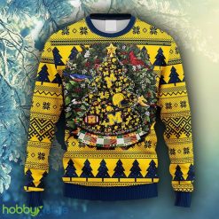 NCAA Christmas Michigan Wolverines Tree Ball Christmas Ugly Sweater For Men Women - NCAA Michigan Wolverines Tree Ball Christmas Ugly Sweater_1