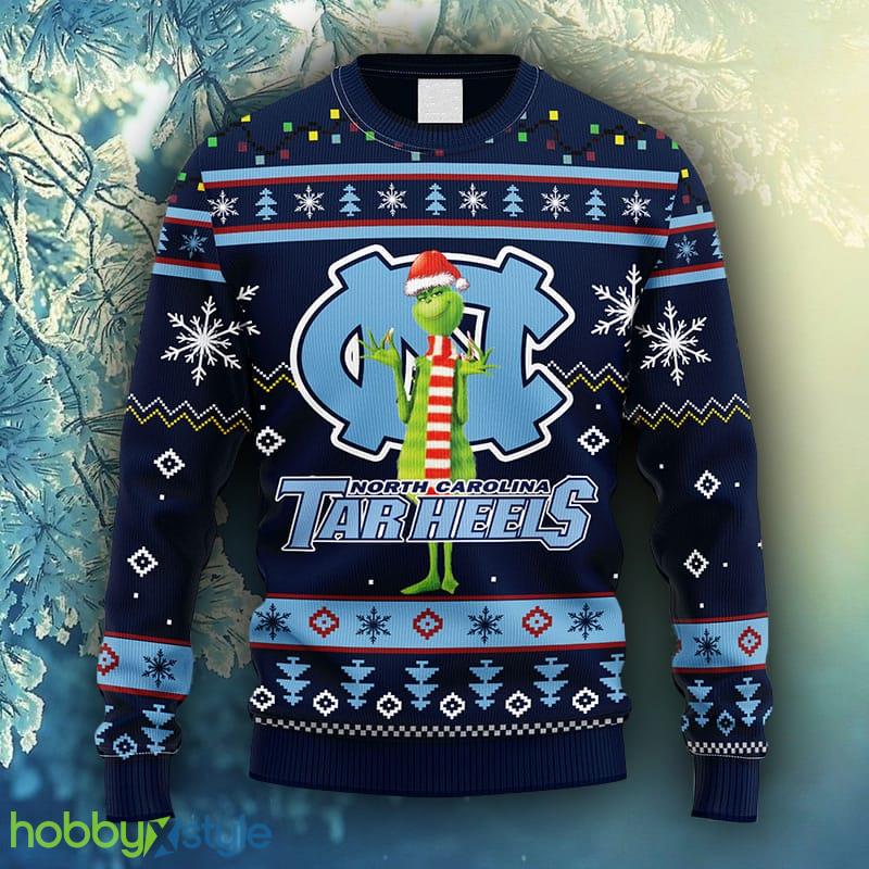 NCAA Christmas North Carolina Tar Heels Funny Grinch Christmas Ugly Sweater For Men Women - NCAA North Carolina Tar Heels Funny Grinch Christmas Ugly Sweater_1
