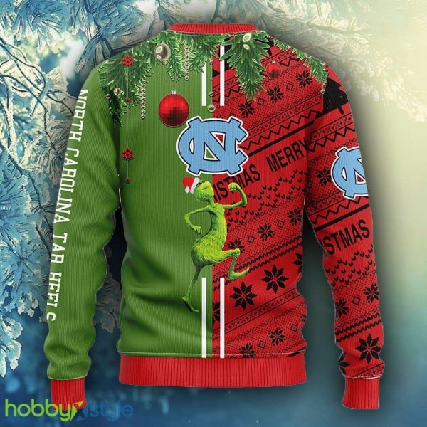 NCAA Christmas North Carolina Tar Heels Grinch & Scooby-Doo Christmas Ugly Sweater For Men Women - NCAA North Carolina Tar Heels Grinch & Scooby-Doo Christmas Ugly Sweater_2