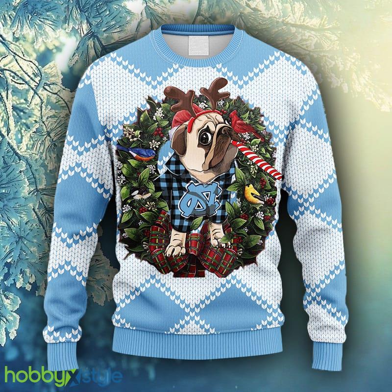 NCAA Christmas North Carolina Tar Heels Pub Dog Christmas Ugly Sweater For Men Women - NCAA North Carolina Tar Heels Pub Dog Christmas Ugly Sweater_1