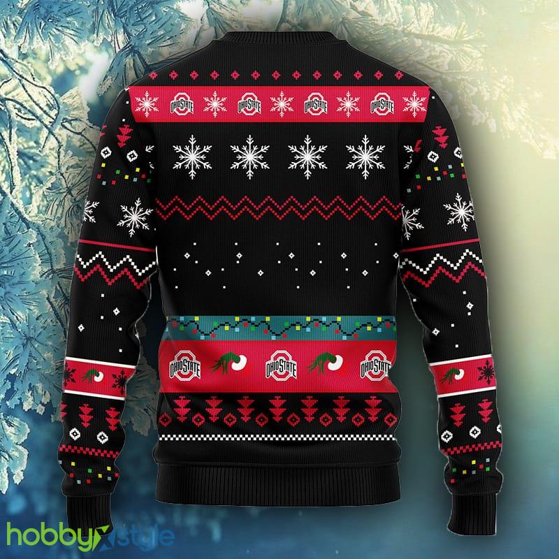 NCAA Christmas Ohio State Buckeyes 12 Grinch Xmas Day Christmas Ugly Sweater For Men Women - NCAA Ohio State Buckeyes 12 Grinch Xmas Day Christmas Ugly Sweater_2