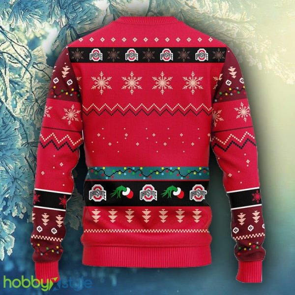 NCAA Christmas Ohio State Buckeyes Grinch Christmas Ugly Sweater For Men Women - NCAA Ohio State Buckeyes Grinch Christmas Ugly Sweater_2