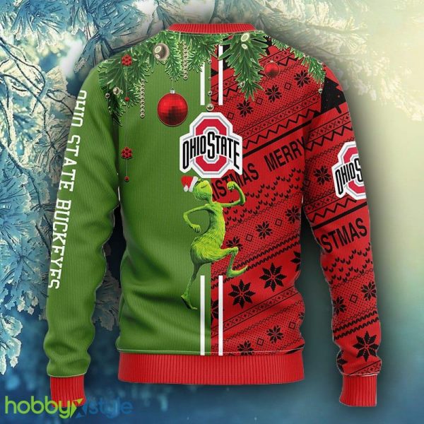NCAA Christmas Ohio State Buckeyes Grinch & Scooby-Doo Christmas Ugly Sweater For Men Women - NCAA Ohio State Buckeyes Grinch & Scooby-Doo Christmas Ugly Sweater_2
