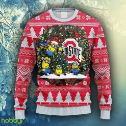 NCAA Christmas Ohio State Buckeyes Minion Christmas Ugly Sweater For Men Women - NCAA Ohio State Buckeyes Minion Christmas Ugly Sweater_1