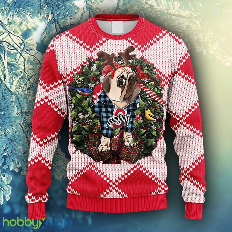 NCAA Christmas Ohio State Buckeyes Pub Dog Christmas Ugly Sweater For Men Women - NCAA Ohio State Buckeyes Pub Dog Christmas Ugly Sweater_1