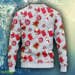NCAA Christmas Ohio State Buckeyes Santa Claus Snowman Christmas Ugly Sweater For Men Women - NCAA Ohio State Buckeyes Santa Claus Snowman Christmas Ugly Sweater_2