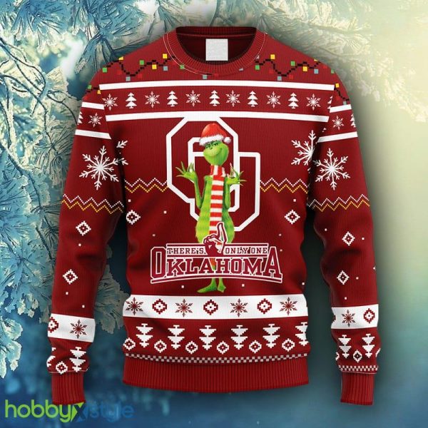 NCAA Christmas Oklahoma Sooners Funny Grinch Christmas Ugly Sweater For Men Women - NCAA Oklahoma Sooners Funny Grinch Christmas Ugly Sweater_1