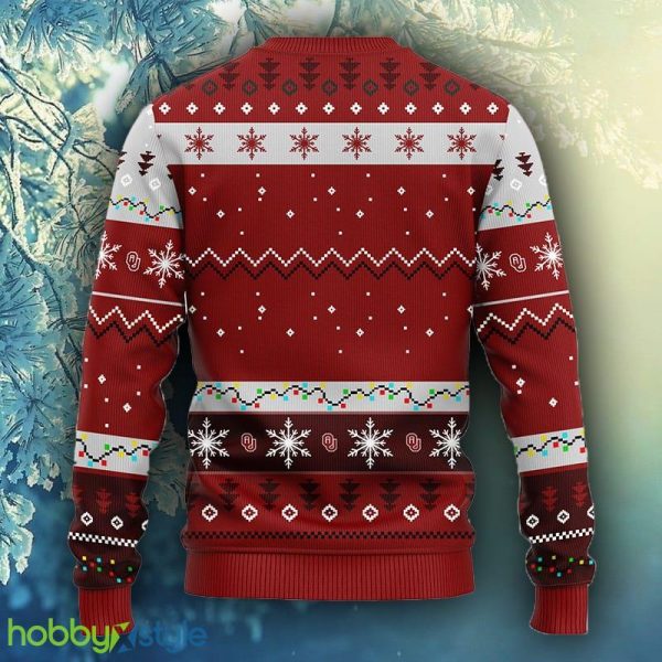 NCAA Christmas Oklahoma Sooners HoHoHo Mickey Christmas Ugly Sweater For Men Women - NCAA Oklahoma Sooners HoHoHo Mickey Christmas Ugly Sweater_2
