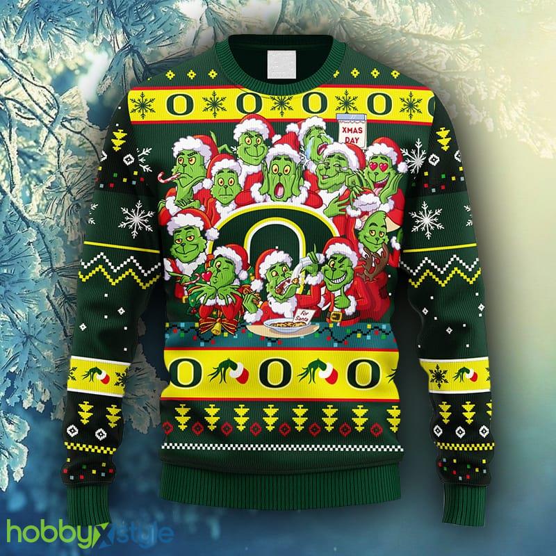 NCAA Christmas Oregon Ducks 12 Grinch Xmas Day Christmas Ugly Sweater For Men Women - NCAA Oregon Ducks 12 Grinch Xmas Day Christmas Ugly Sweater_1