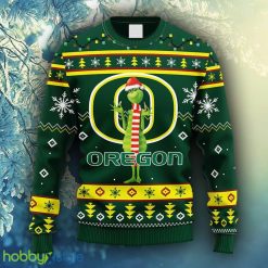 NCAA Christmas Oregon Ducks Funny Grinch Christmas Ugly Sweater For Men Women - NCAA Oregon Ducks Funny Grinch Christmas Ugly Sweater_1