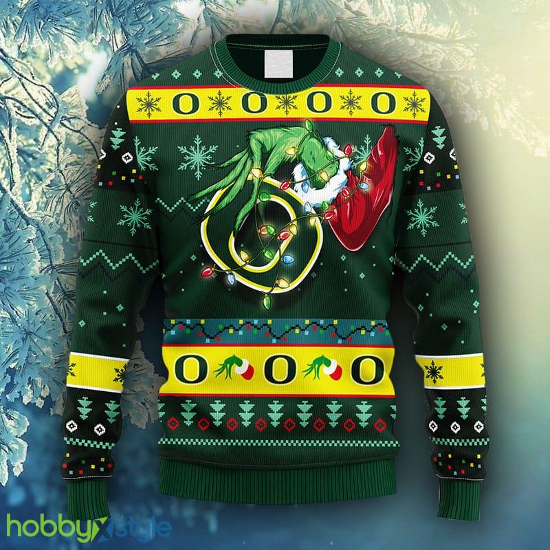 NCAA Christmas Oregon Ducks Grinch Christmas Ugly Sweater For Men Women - NCAA Oregon Ducks Grinch Christmas Ugly Sweater_1