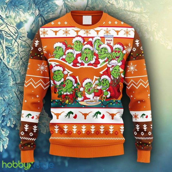 NCAA Christmas Texas Longhorns 12 Grinch Xmas Day Christmas Ugly Sweater For Men Women - NCAA Texas Longhorns 12 Grinch Xmas Day Christmas Ugly Sweater_2