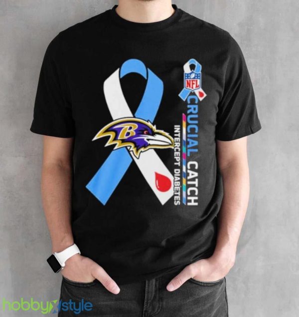 Nfl Baltimore Ravens Crucial Catch Intercept Diabetes Shirt Product Photo 2
