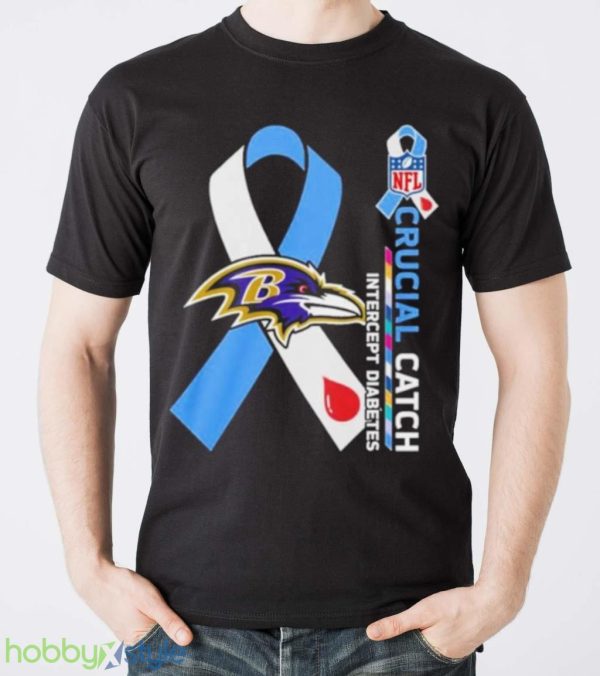 Nfl Baltimore Ravens Crucial Catch Intercept Diabetes Shirt Product Photo 5