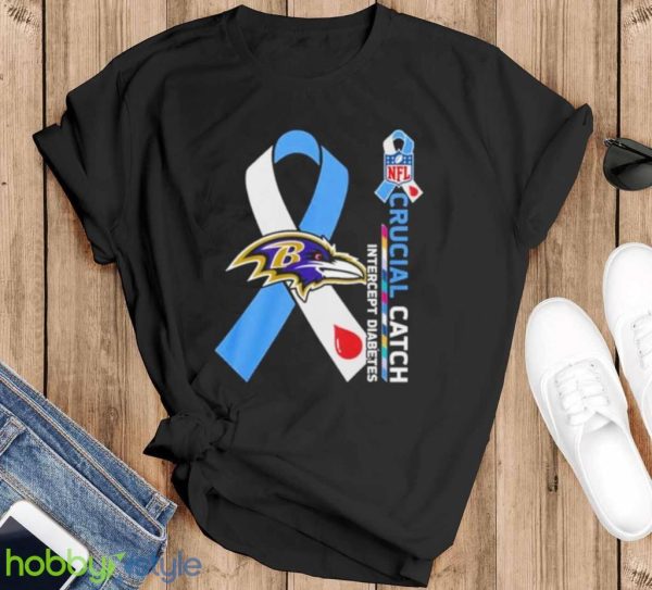 Nfl Baltimore Ravens Crucial Catch Intercept Diabetes Shirt Product Photo 1