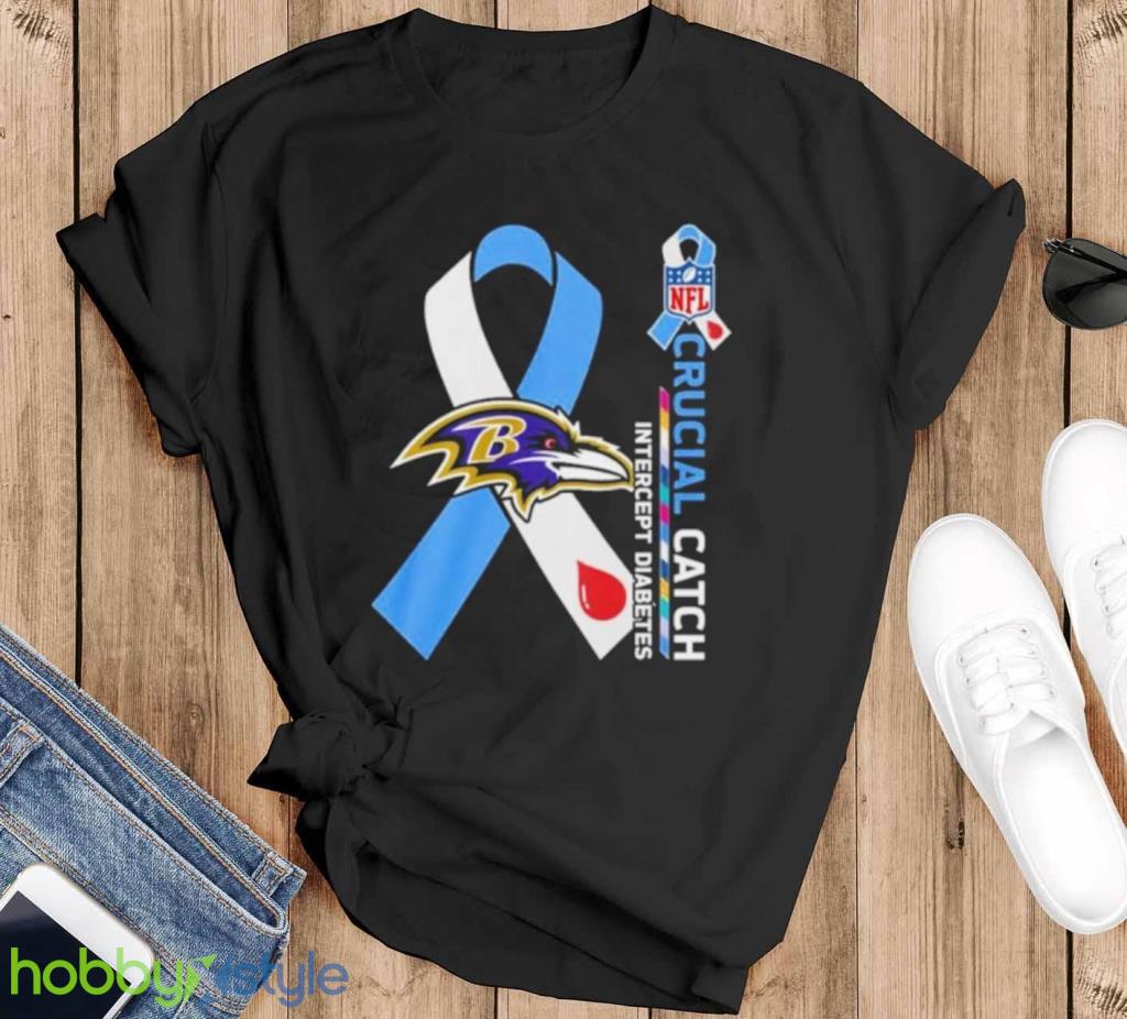 Nfl Baltimore Ravens Crucial Catch Intercept Diabetes Shirt Product Photo 1