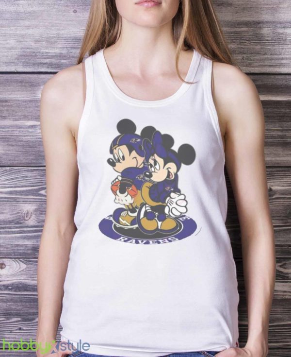 Nfl Baltimore Ravens Mickey Mouse And Minnie Mouse Shirt Product Photo 2