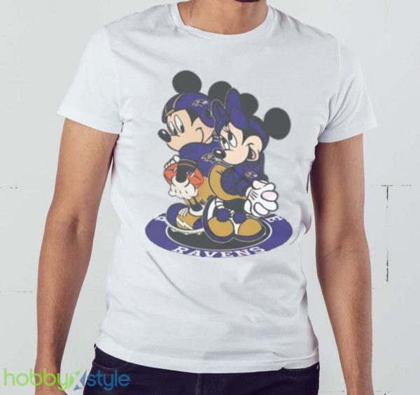 Nfl Baltimore Ravens Mickey Mouse And Minnie Mouse Shirt Product Photo 3