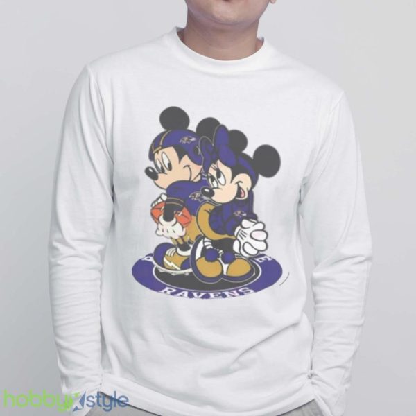 Nfl Baltimore Ravens Mickey Mouse And Minnie Mouse Shirt Product Photo 4