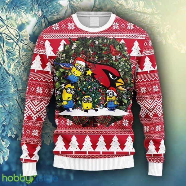 NFL Fans Arizona Cardinals Minion Christmas Ugly Sweater For Men Women - NFL Arizona Cardinals Minion Christmas Ugly Sweater_1