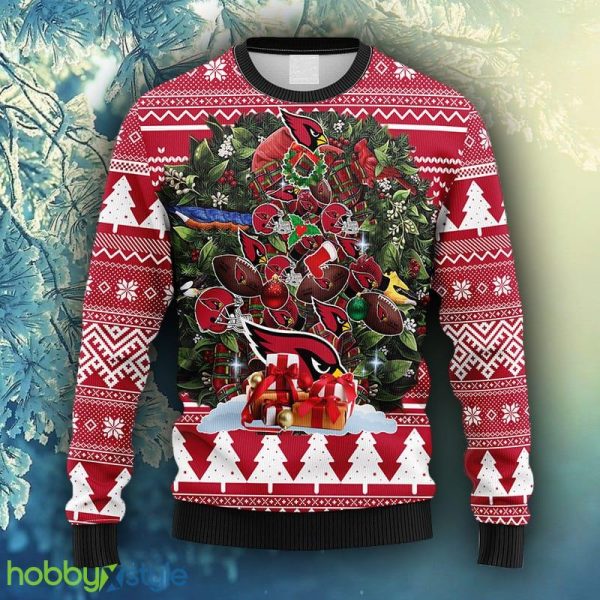 NFL Fans Arizona Cardinals Tree Ugly Christmas Fleece Sweater For Men Women - NFL Arizona Cardinals Tree Ugly Christmas Fleece Sweater_1