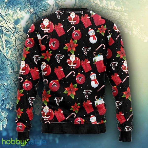 NFL Fans Atlanta Falcons Santa Claus Snowman Christmas Ugly Sweater For Men Women - NFL Atlanta Falcons Santa Claus Snowman Christmas Ugly Sweater_2