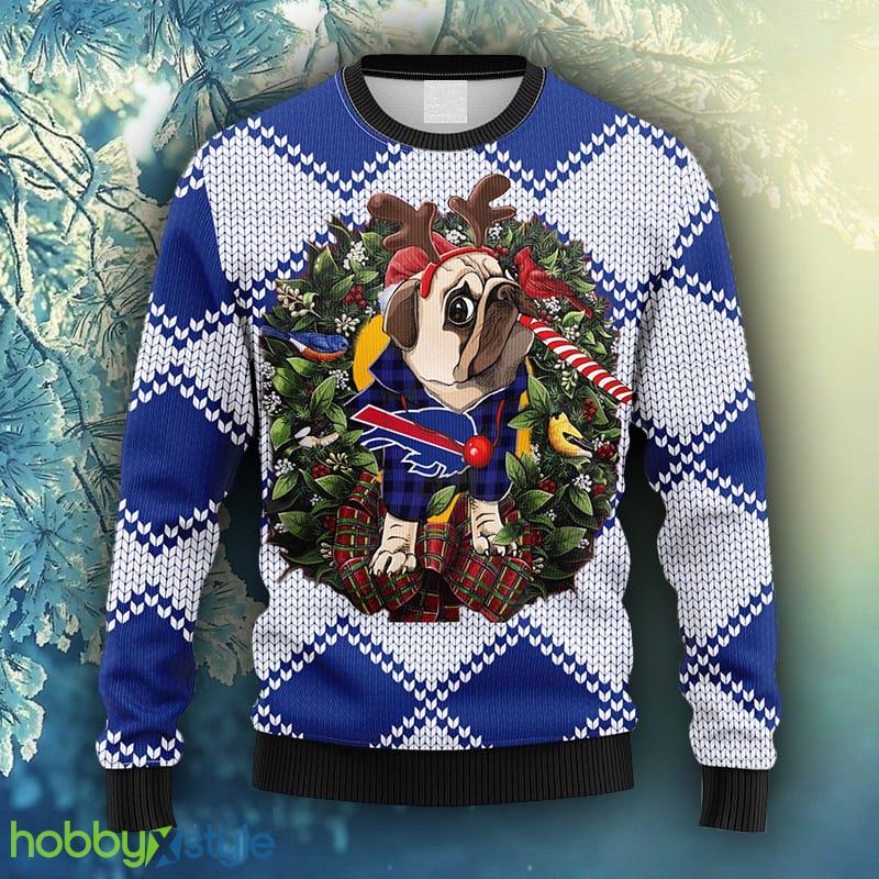 NFL Fans Buffalo Bills Pub Dog Christmas Ugly Sweater For Men Women - NFL Buffalo Bills Pub Dog Christmas Ugly Sweater_1