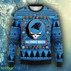NFL Fans Carolina Panthers Grateful Dead Ugly Christmas Fleece Sweater For Men Women - NFL Carolina Panthers Grateful Dead Ugly Christmas Fleece Sweater_1