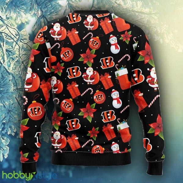NFL Fans Cincinnati Bengals Santa Claus Snowman Christmas Ugly Sweater For Men Women - NFL Cincinnati Bengals Santa Claus Snowman Christmas Ugly Sweater_2
