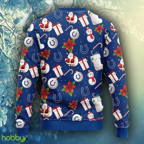 NFL Fans Indianapolis Colts Santa Claus Snowman Christmas Ugly Sweater For Men Women - NFL Indianapolis Colts Santa Claus Snowman Christmas Ugly Sweater_2