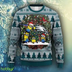 NFL Fans Philadelphia Eagles Minion Christmas Ugly Sweater For Men Women - NFL Philadelphia Eagles Minion Christmas Ugly Sweater_1