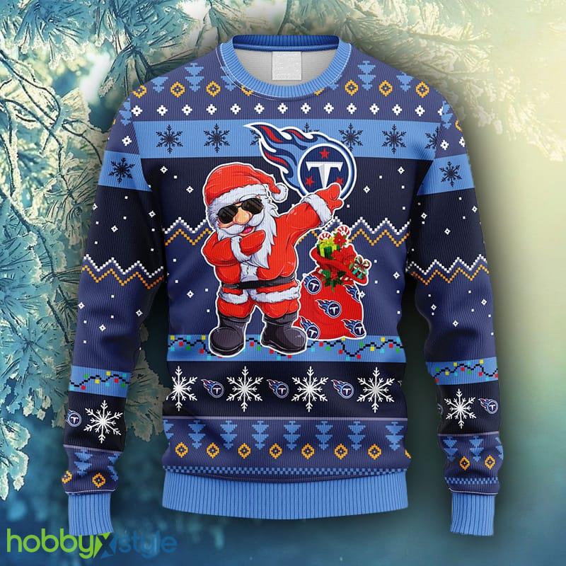 NFL Fans Tennessee Titans Dabbing Santa Claus Christmas Ugly Sweater For Men Women - NFL Tennessee Titans Dabbing Santa Claus Christmas Ugly Sweater_1