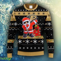 NHL Logo Anaheim Ducks Dabbing Santa Claus Christmas Ugly Sweater For Men Women - NHL Anaheim Ducks Dabbing Santa Claus Christmas Ugly Sweater_2