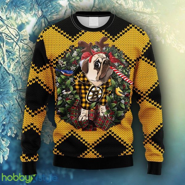 NHL Logo Boston Bruins Pub Dog Christmas Ugly Sweater For Men Women - NHL Boston Bruins Pub Dog Christmas Ugly Sweater_1