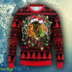 NHL Logo Chicago Blackhawks Christmas Ugly Sweater For Men Women - NHL Chicago Blackhawks Christmas Ugly Sweater_1