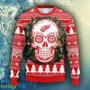 NHL Logo Detroit Red Wings Skull Flower Ugly Christmas Ugly Sweater For Men Women - NHL Detroit Red Wings Skull Flower Ugly Christmas Ugly Sweater_2