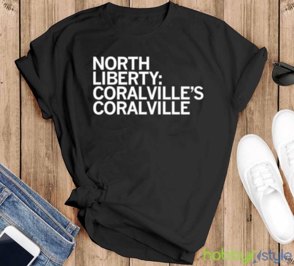 North Liberty Coralville’s Coralville shirt - Black T-Shirt